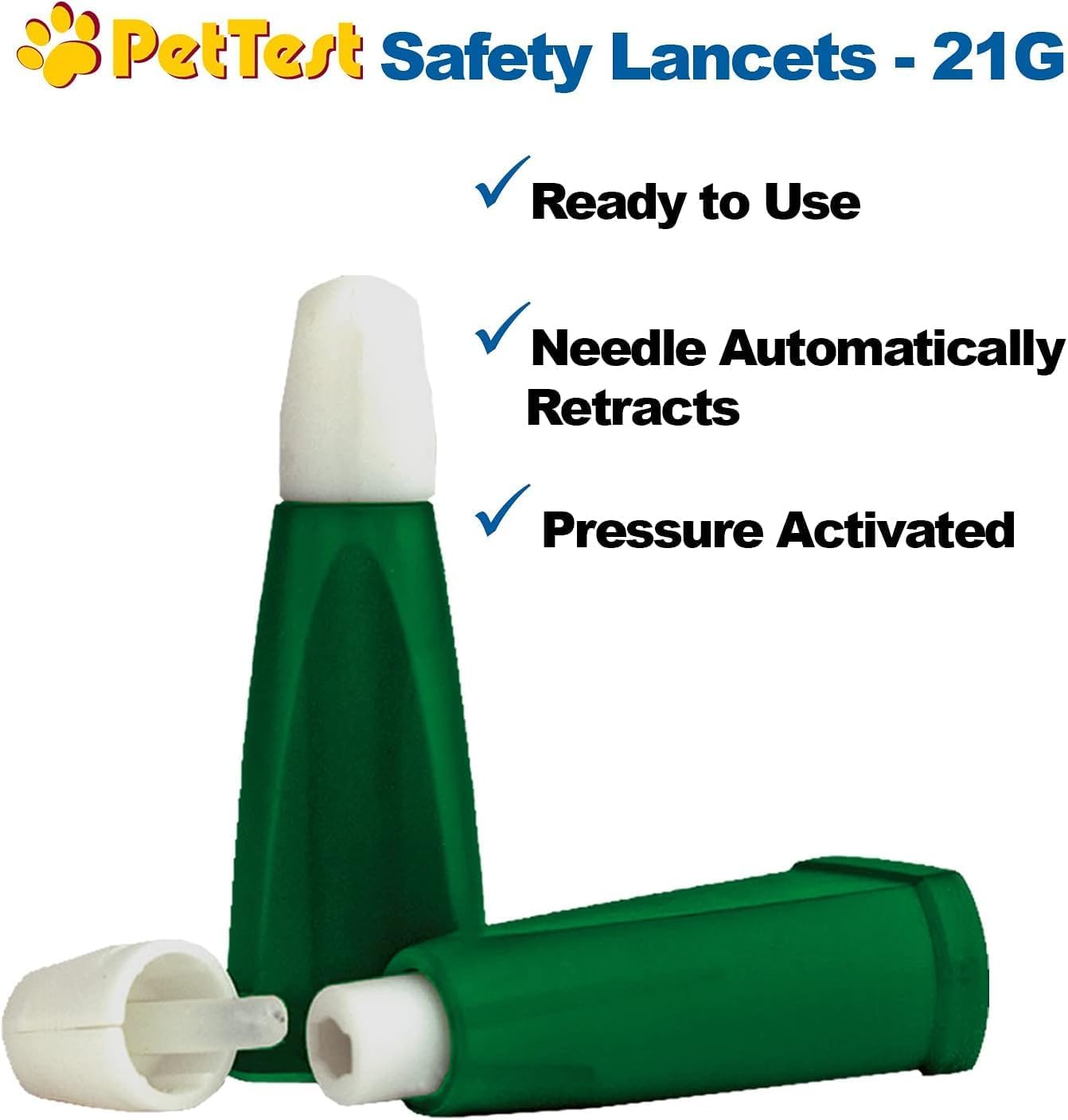 Safety Lancets for Dogs & Cats 21 Gauge, Diabetes Blood Testing