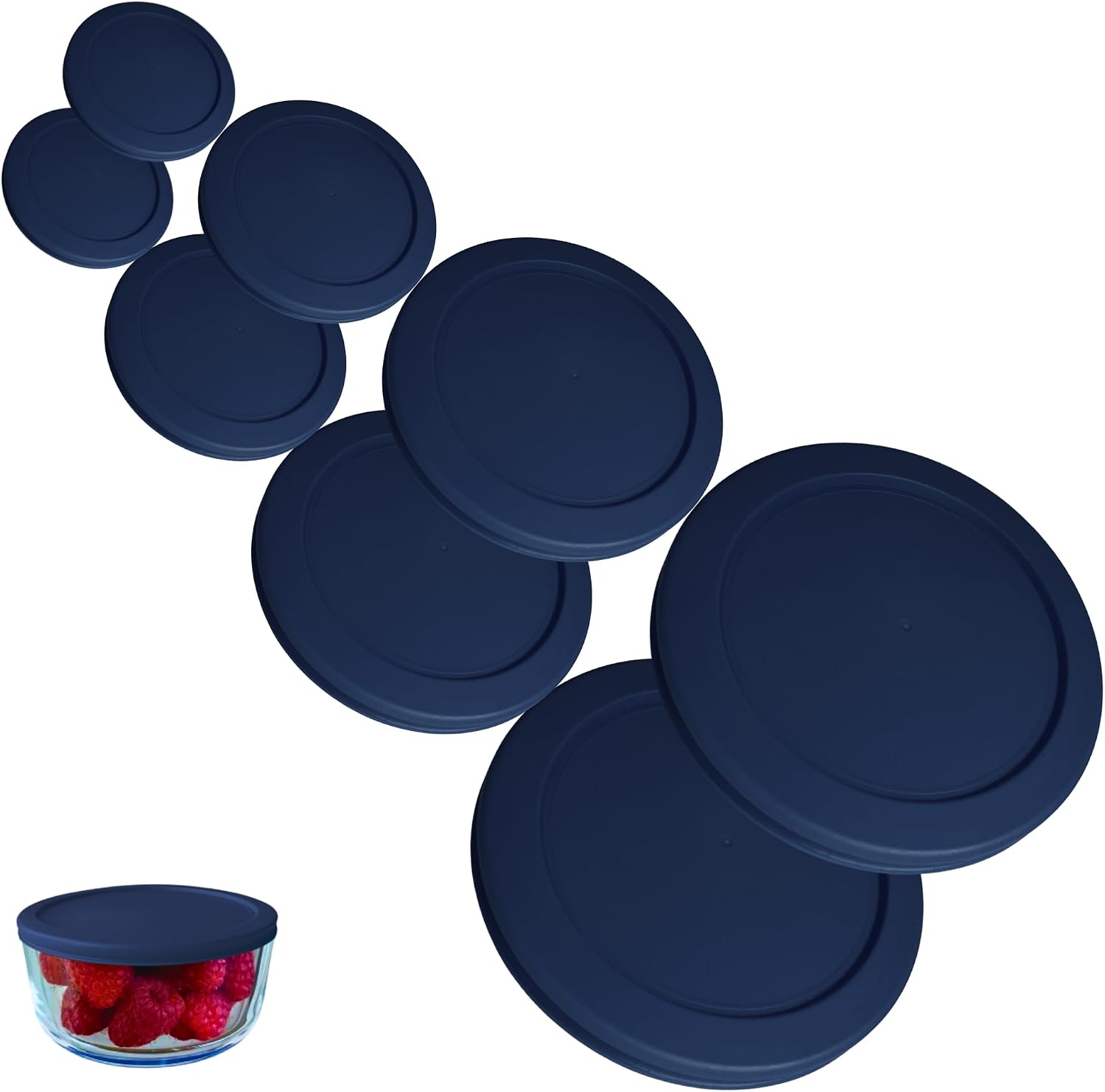 1, 2, 4 & 7 Cup Green, Orange, Blue, Red Replacement Lids/Covers for Pyrex