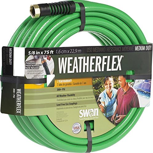 Swan Products SNWF58075 Weatherflex Medium Duty All Temperature Use Garden Hose 75 ft, 5/8" diameter
