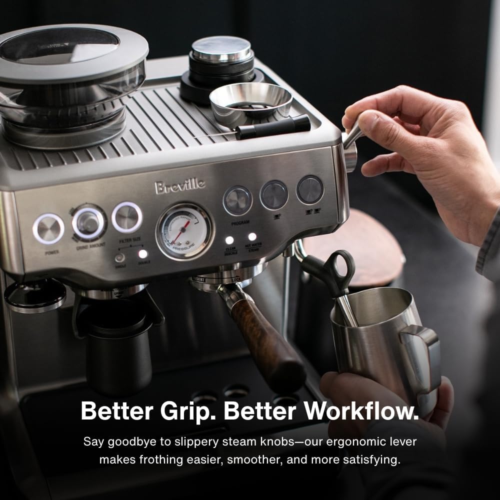 CREMA Coffee Products Replacement Steam Lever for Breville Espresso Machines | Ergonomic Stainless Steel Design | Compatible with Barista Express