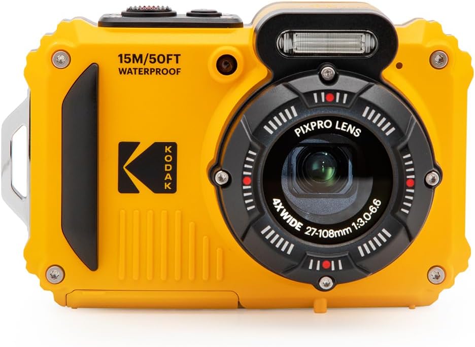 KODAK PIXPRO WPZ2 16MP Waterproof Digital Camera, 15m, 4X Zoom, Yellow