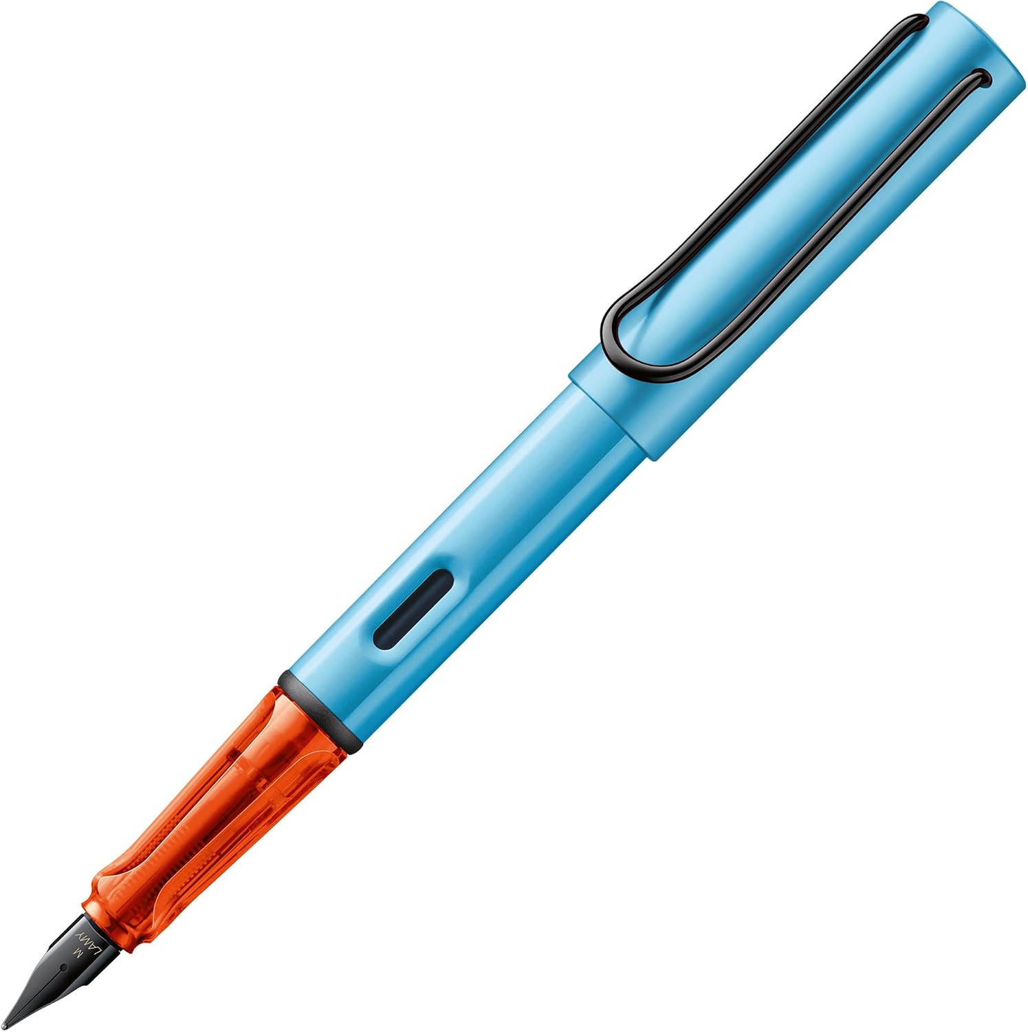 LAMY AL-star black - Fountain Pen with ergonomic grip & black Left-Handed steel nib (LH) in size M - lightweight aluminum body - including LAMY T 10 blue cartridge