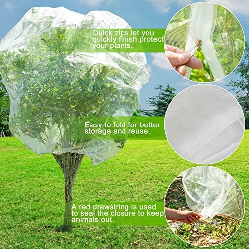 Insect Bird Barrier Mesh, 3.5 x4.6FT Garden Netting Barrier with Drawstring