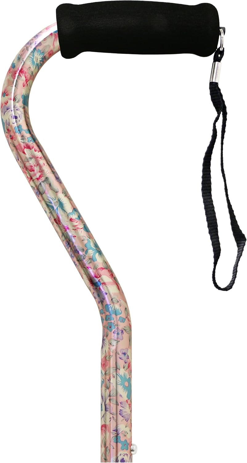 PCP Adjustable Cane, Offset Handle, Foam Grip, Wrist Strap, Lightweight Aluminum, Hunter Camouflage Pattern