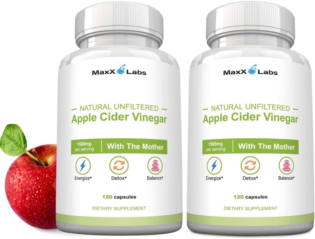Apple Cider Vinegar Capsules with The Mother 1500 Mg, 60 Day Supply | ACV Pills to Helps Improve Energy, Support Efforts to Improve Immunity and Digestion - Non GMO, High Potency by MaxX Labs