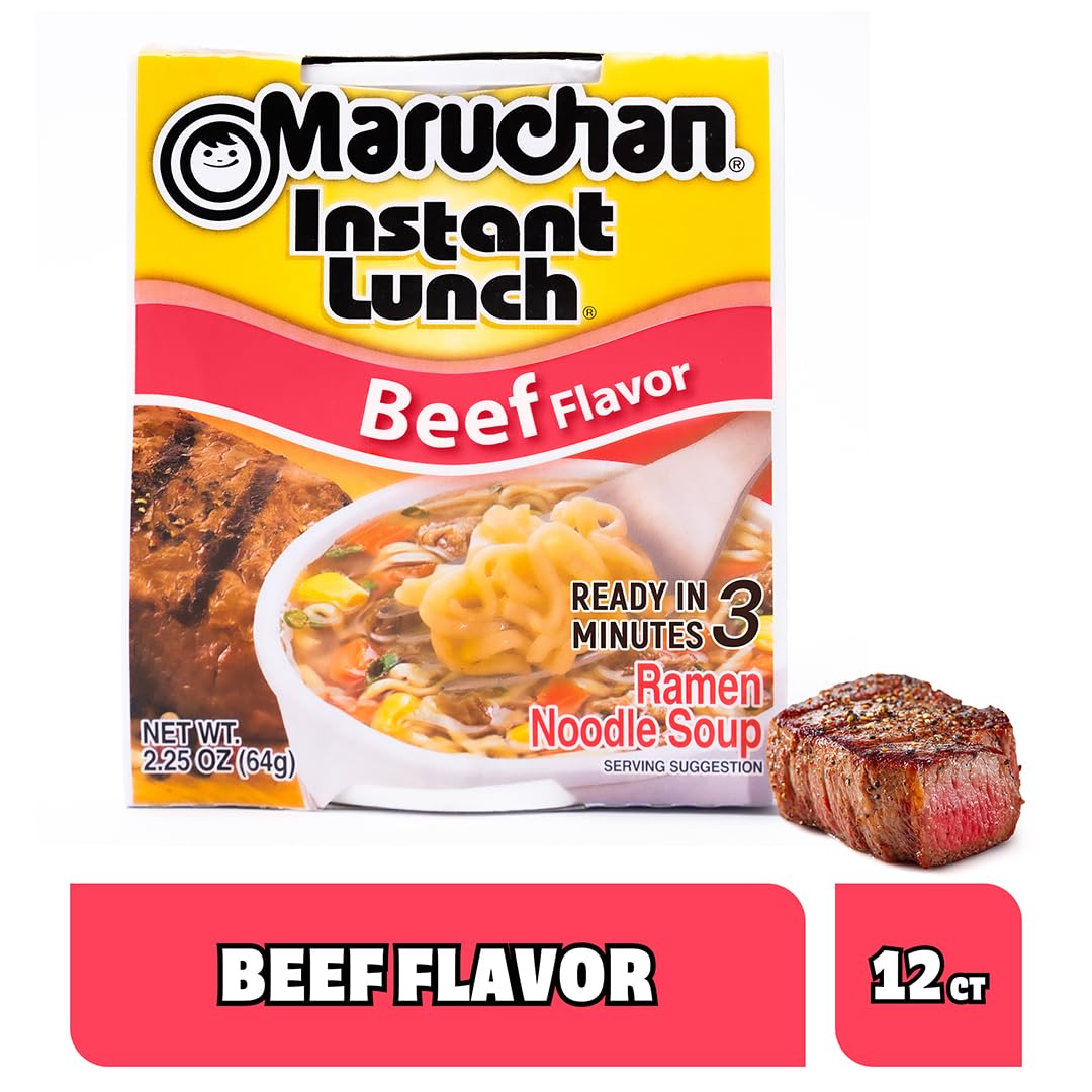 Maruchan Instant Lunch Ramen Noodles, Cheddar Cheese Flavor – Japanese-Style Instant Noodle Soup, Easy Meal Ready in 3 Minutes – 2.25 Oz. (12 Pack)