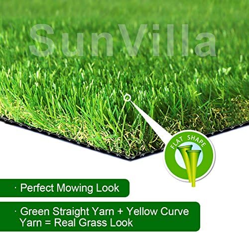 SunVilla Artificial Grass Square Tiles - 12 x 12 Inch Small Turf Grass Craft Piece Indoor Outdoor Wall Decorations for Wedding, Christmas