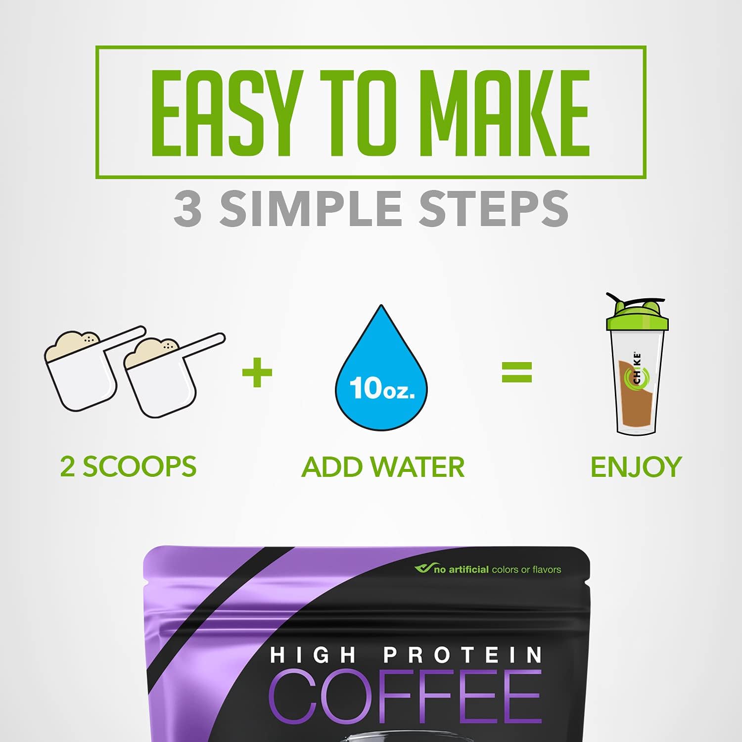 Chike Mocha High Protein Iced Coffee, 20 G Protein, 2 Shots Espresso, 1 G Sugar, Keto Friendly and Gluten Free, 14 Servings (15.3 Ounce)