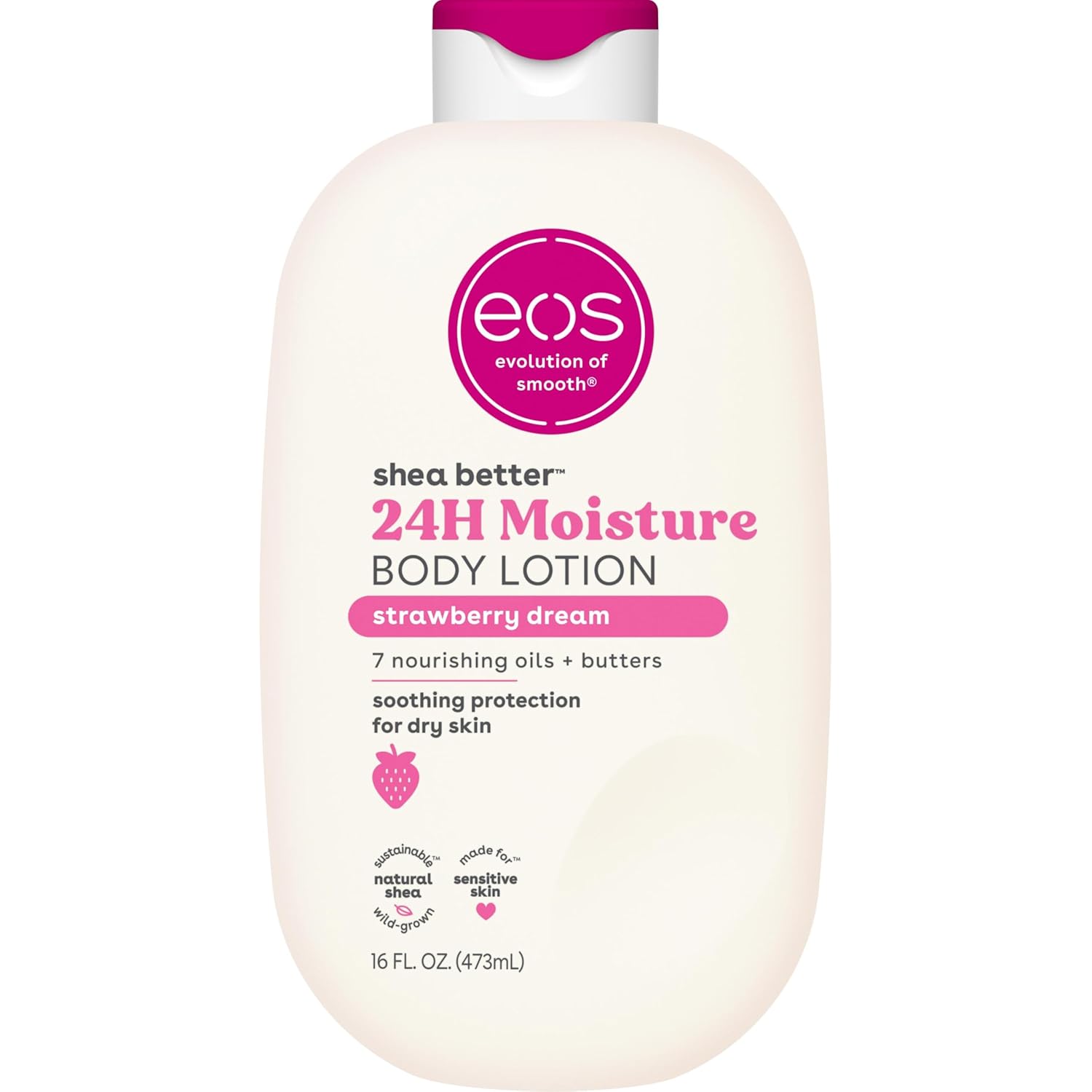 eos Shea Better Body Lotion- Vanilla Cashmere, 24-Hour Moisture, 16 fl oz