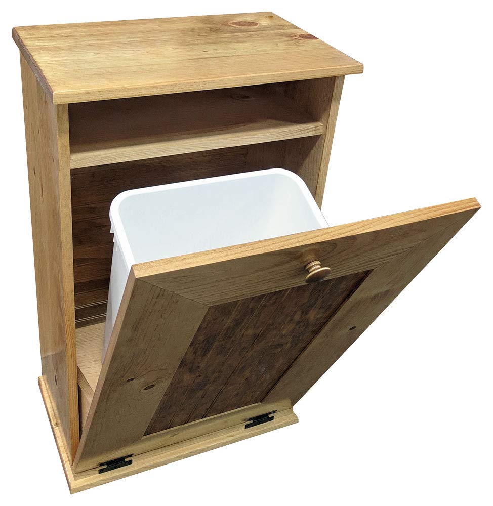 Sawdust City Tilt-Out Wooden Trash Bin Holder (Old - Black)