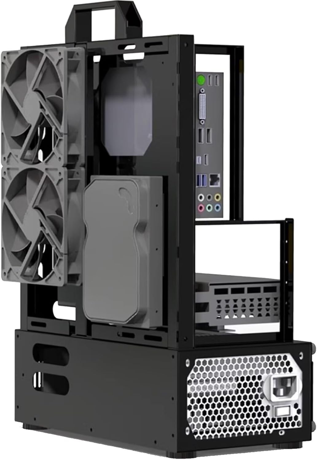 PC Test Bench ATX Case Open Frame Computer Case, Upgraded Version Portable Chassis Bracket, Zinc Coated Steel Cases Shell