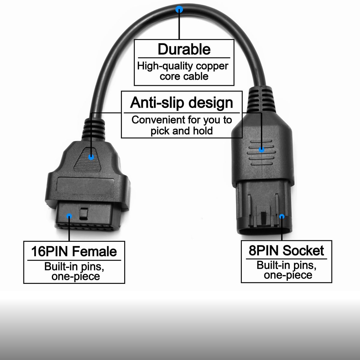 OBD OBD2 16 Pin Connector Diagnostic Adapter Cable Compatible for BMW 20 Pin