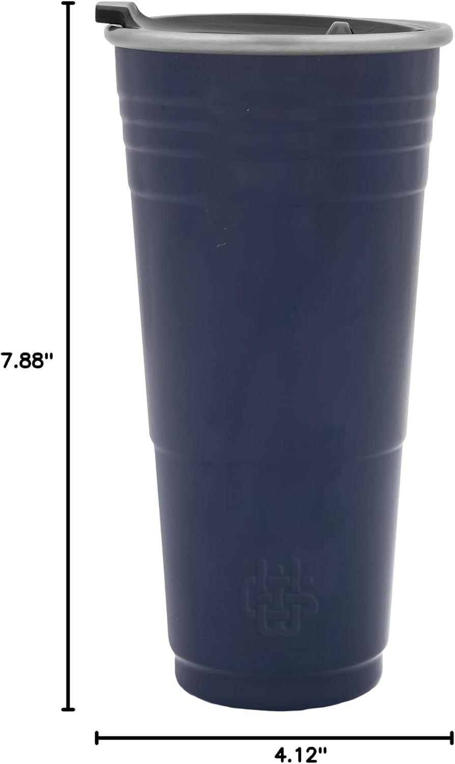 Wyld Gear Party Cup 24oz Red Stainless Steel Reusable Metal Cup with Lid