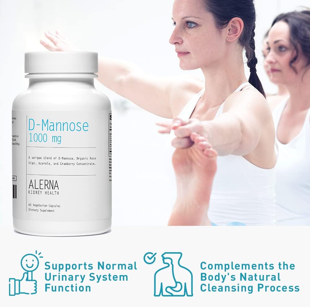 D-Mannose 1000 mg - Urinary Tract Health - with Cranberry Concentrate, Organic Rose Hips, Acerola Extract - 60 Vegetarian Capsules