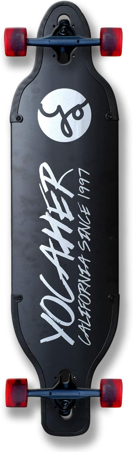 Aluminum Gold or Black Skateboards Longboard Drop Through Deck ONLY or Complete Long Board, for Boys, Girls, Kids, Teens and Adults and for Beginners to Professionals