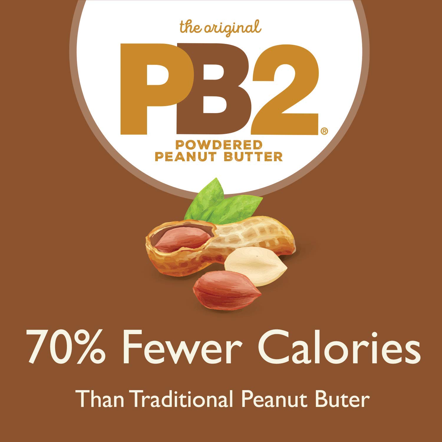 PB2 Powdered Chocolate Peanut Butter with Cocoa - 4g of Protein, 90% Less Fat, Certified Gluten Free, Only 50 Calories per Serving for Shakes, Smoothies, Low-Carb, Keto Diets