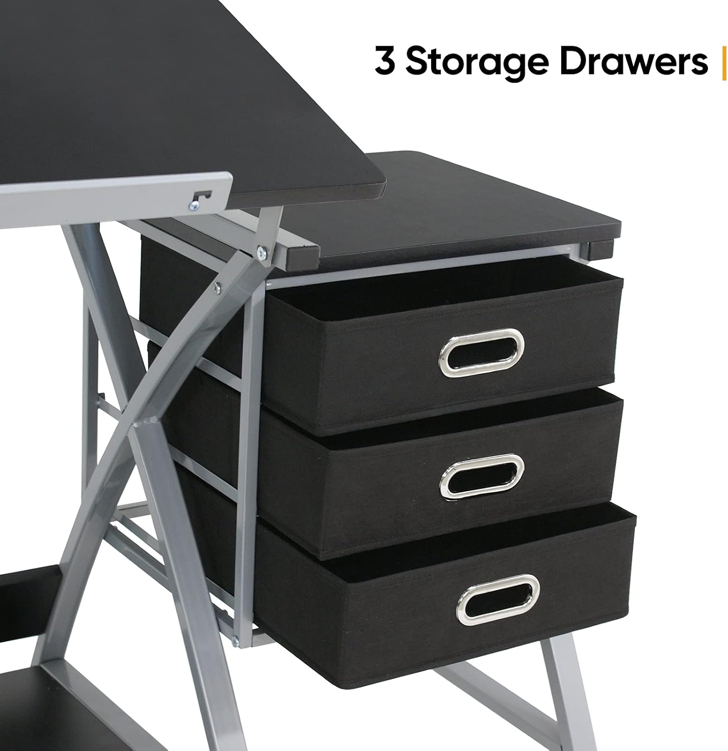 ZENY Drafting Table and Stool, Tilted Draft Table Desk w/Drawers, Artist Drawing Desk Craft Table for Drafting, Painting, Reading, Writing
