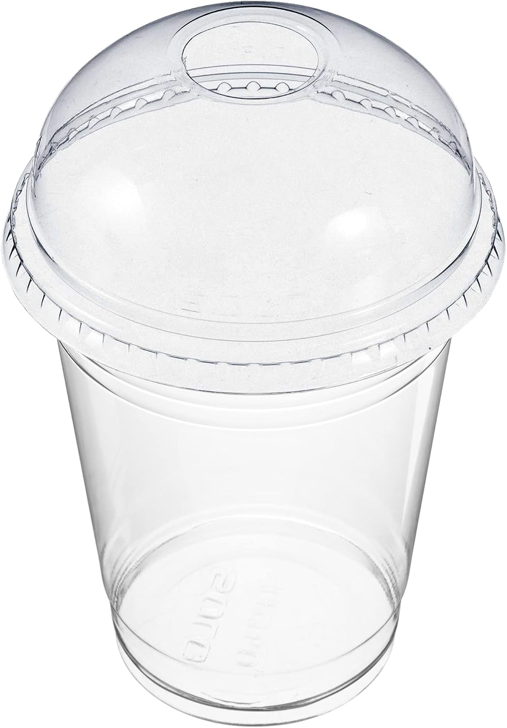 Clear Plastic Disposable Cups for Iced Coffee Bubble Boba Tea Smoothie, 16 oz, 50 Sets with Flat Lids