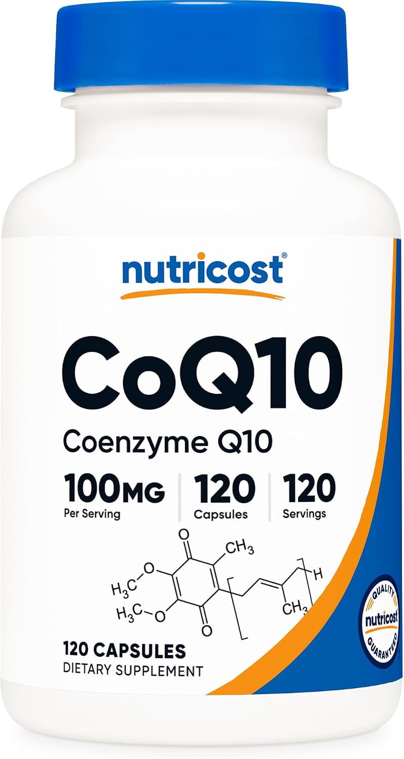 Nutricost CoQ10 100mg, 120 Vegetarian Capsules, 120 Servings, GMO-Free | High Absorption Coenzyme Q10