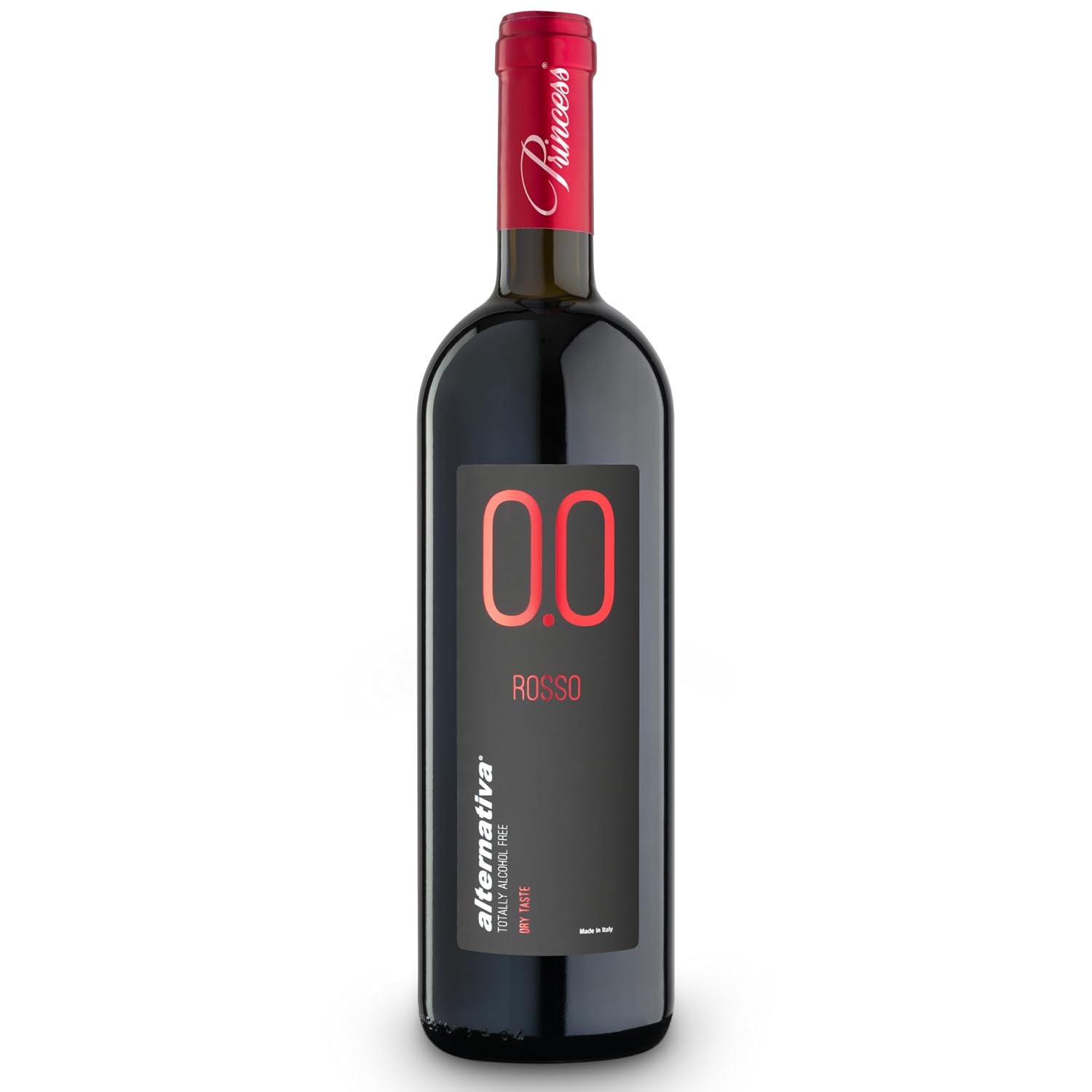 Princess Alternativa Dry Red Dealcoholized 0.0% – Non-Alcoholic Red Wine | Italian Dealcoholized Alcohol-Free Drink – Ideal for Celebrations and