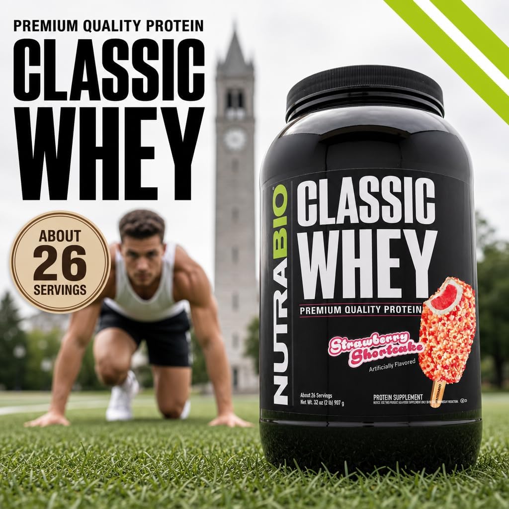 NutraBio Classic Whey Protein Powder- 25G of Protein Per Scoop - No Fillers, Artificial Colors, Preservatives - Chocolate Milkshake, 2 Pounds