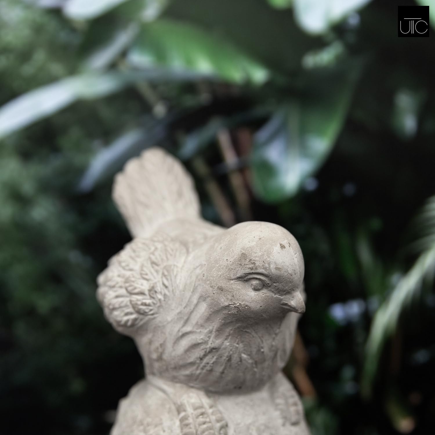 Small Cement Bird Statue, Gray Concrete Finish (8.25 X 5.25 X 6.25 In.) | Decorative Cement Bird Figurine With A Gray Concrete Finish, Ideal For Tables, Patios, Lawns, Yards, And Home Décor.