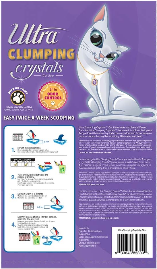 Ultra by Cat's Pride Clumping Micro Crystals Litter, Fragrance Free, 5lb