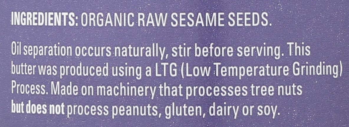 Artisana Organics Raw Tahini Sesame Seed Butter - Just One Ingredient, Unroasted, Vegan, Paleo and Keto Friendly, Non-GMO, 14oz Jar
