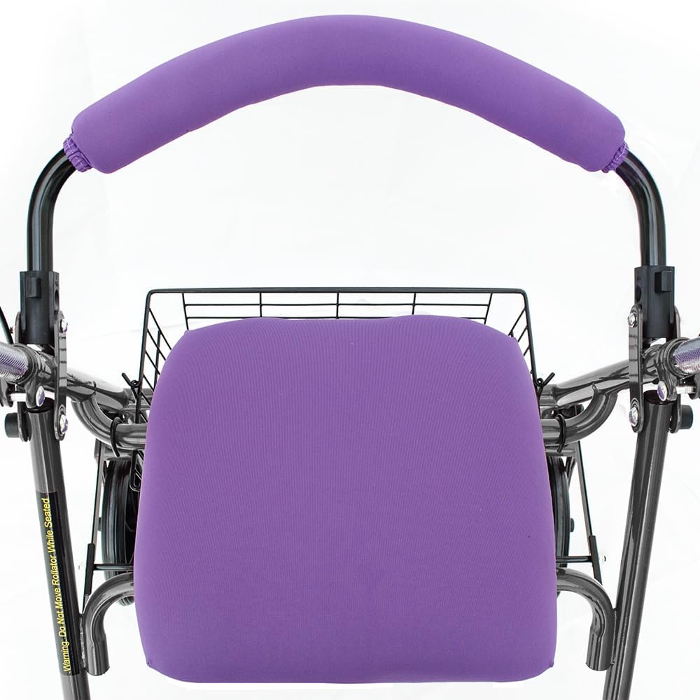 Top Glides Playful Purple Universal Rollator Walker Seat and Backrest Covers (Purple)