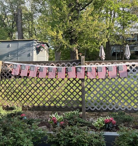 Annin Flagmakers (41320) PolyCotton American Flag Garland | 12 Flags - 12 Feet Long, Made in USA
