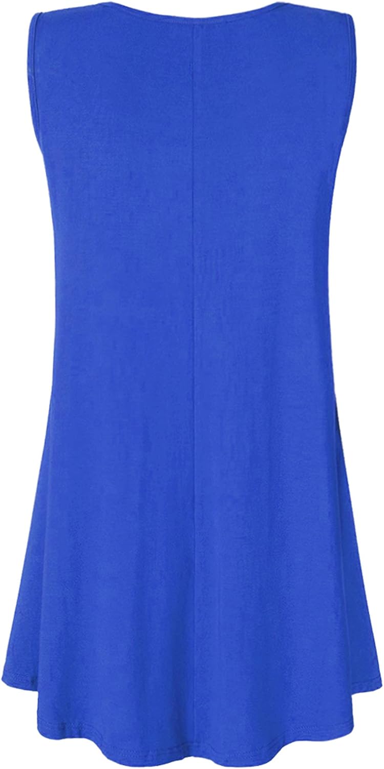 Lock and Love Women Solid Short Sleeve/Sleeveless Tunic for Leggings Swing Tunic Flare Tank Tops S-5XL Plus Size Made in USA