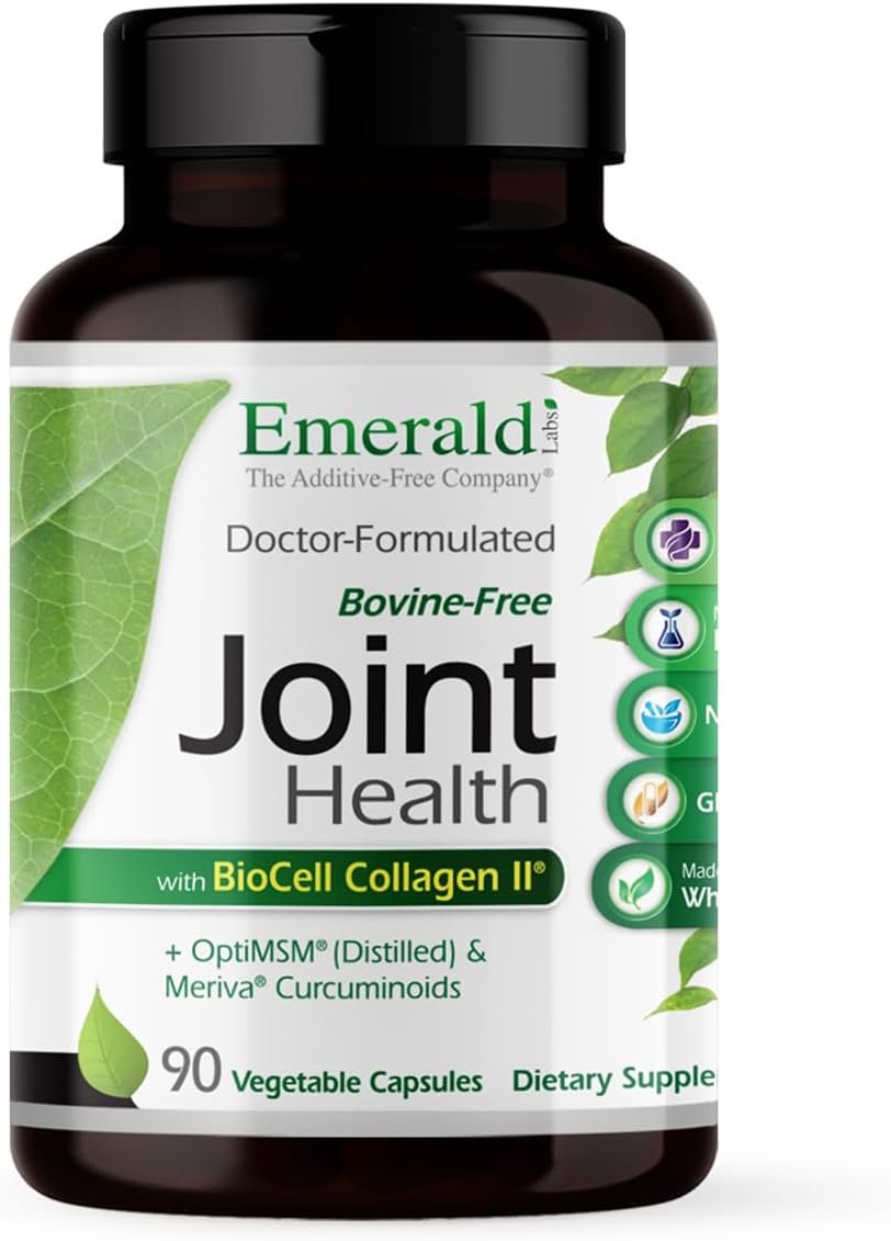 EMERALD LABS Joint Health - Biocell II Collagen, OptiMSM, Glucosamine, Meriva Turmeric Curcuminoids & More - Joint Health