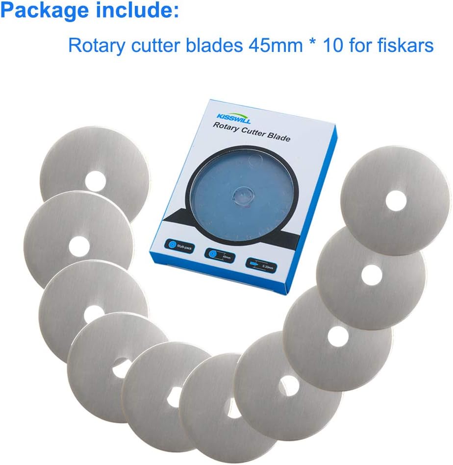 18mm Rotary Cutter Blades 10 Pack, Fits OLFA Rotary Circle Cutter Replacement for Quilting Scrapbooking Sewing Arts&Crafts, Sharp and Durable (18MM)