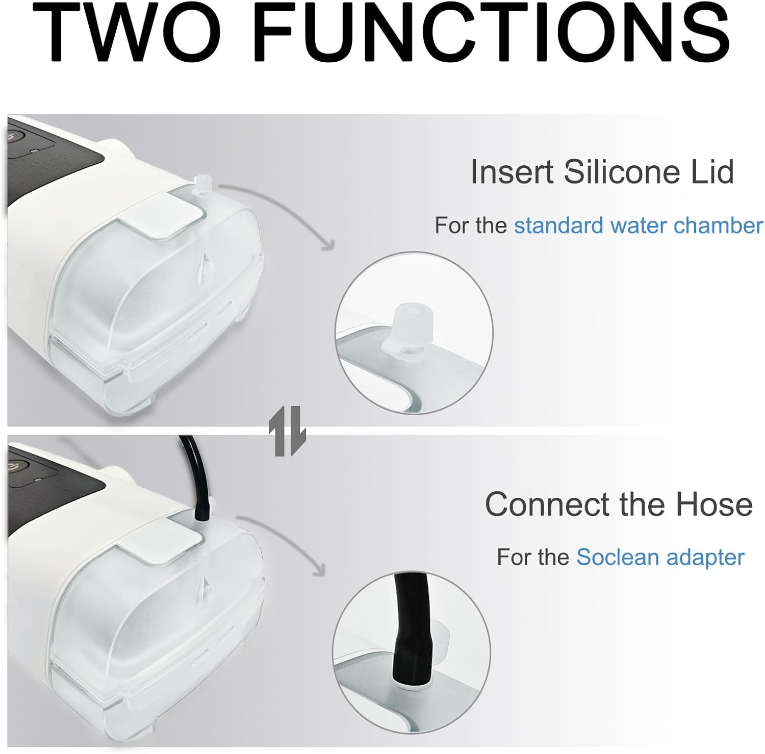 Water Chamber Adapter for ResMed AirSense 11 and AirCurve 11 Series Machines, Compatible with So Clean Water Tank Machines