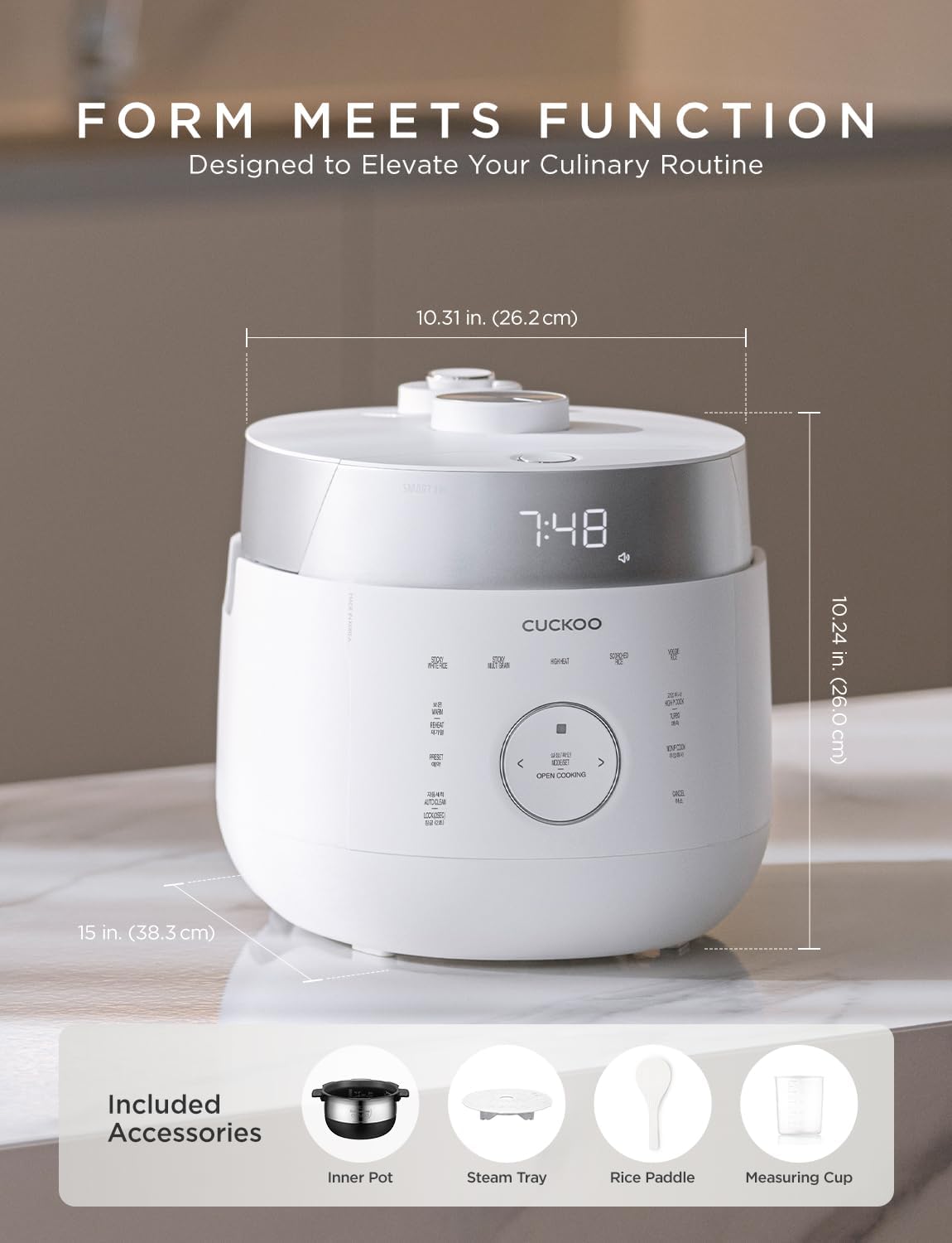 CUCKOO Twin Pressure Induction Rice Cooker, 20-Cup Cooked, CRP-LHTR1009FW
