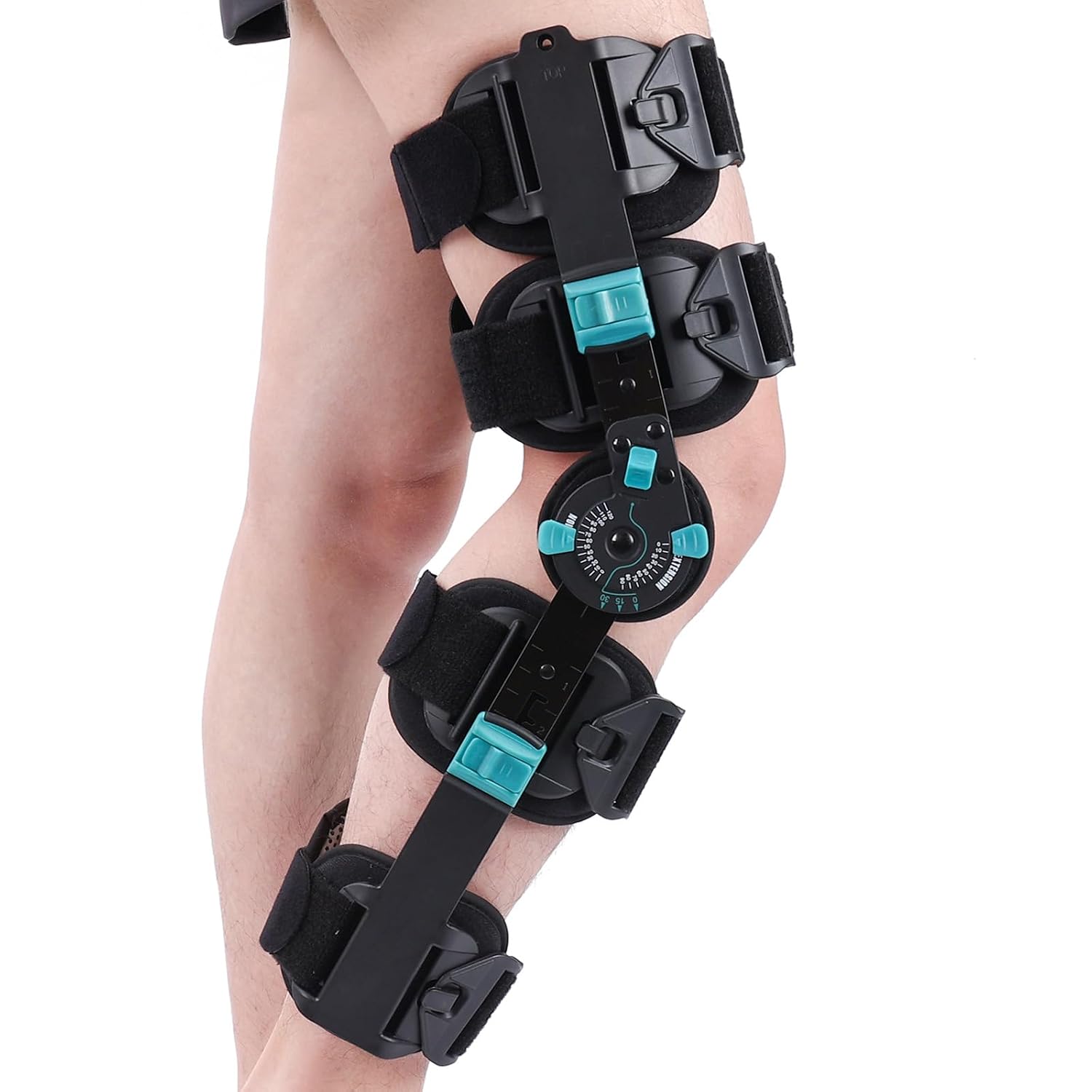 Hinged Rom Knee Brace, Adjustable Post Op Knee Immobilizer for Recovery Stabilization, ACL, MCL and PCL Injury