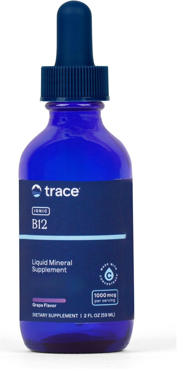 Trace Minerals Liquid Ionic Vitamin B12 1000 mcg, Methylcobalamin, 2 oz | Bioavailable methylcobalamin, Nerve and brain support