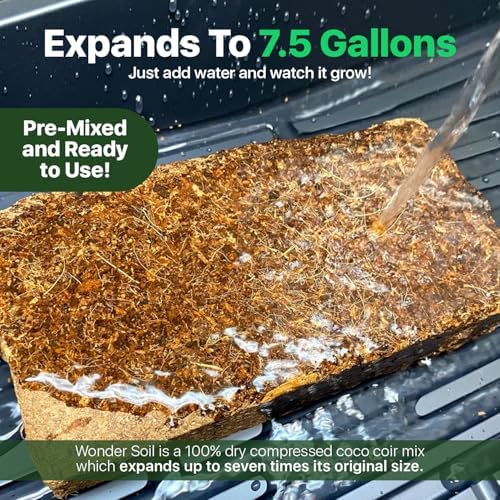 WONDER SOIL | (30 Quarts) The Only Ready to Plant Compressed Coco Coir Fully Loaded with Nutrients | 3-Pack Organic Coco Coir Brick | 3 Bricks