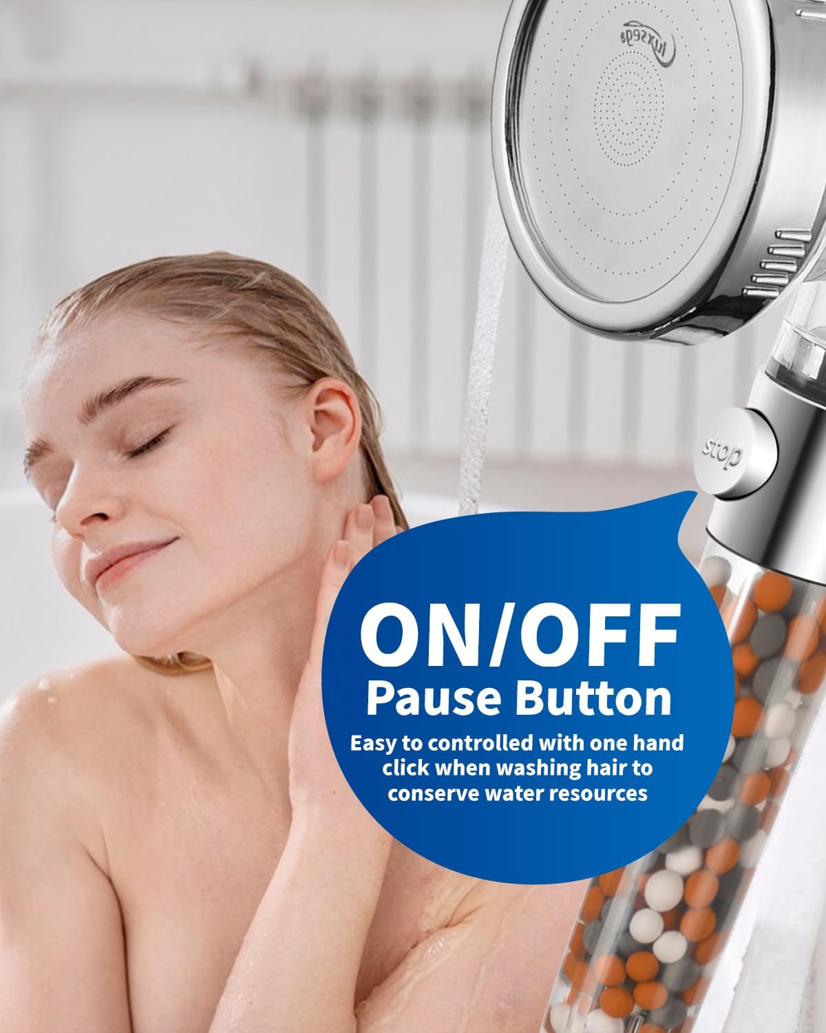 Filtered Shower Head with Handheld, High Pressure, for Hard Water