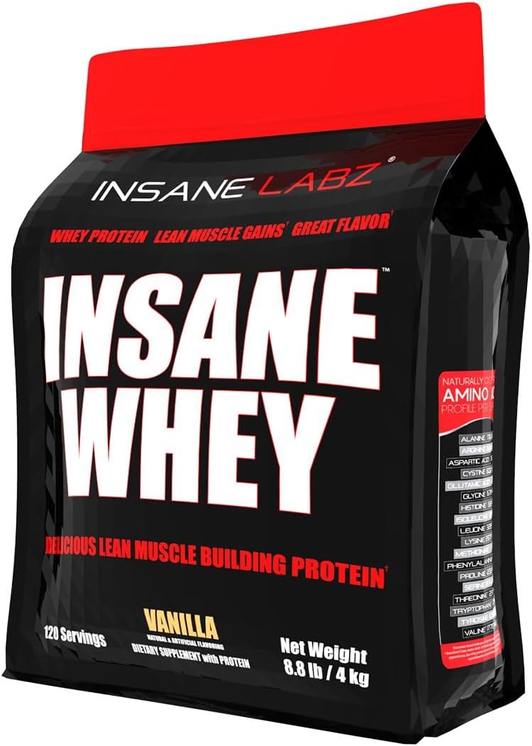Insane Labz Insane Whey,100% Muscle Building Whey Protein, Post Workout, BCAA Amino Profile, Mass Gainer, Meal Replacement, 60 Srvgs, (Chocolate)