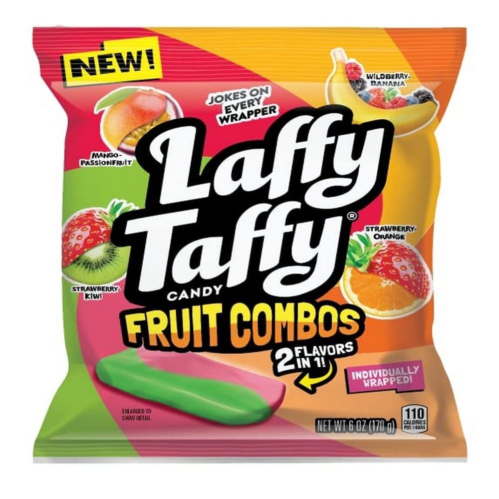Laffy Taffy Candy, Assorted Flavors, Individually Wrapped Mini Bars, 6 Ounce
