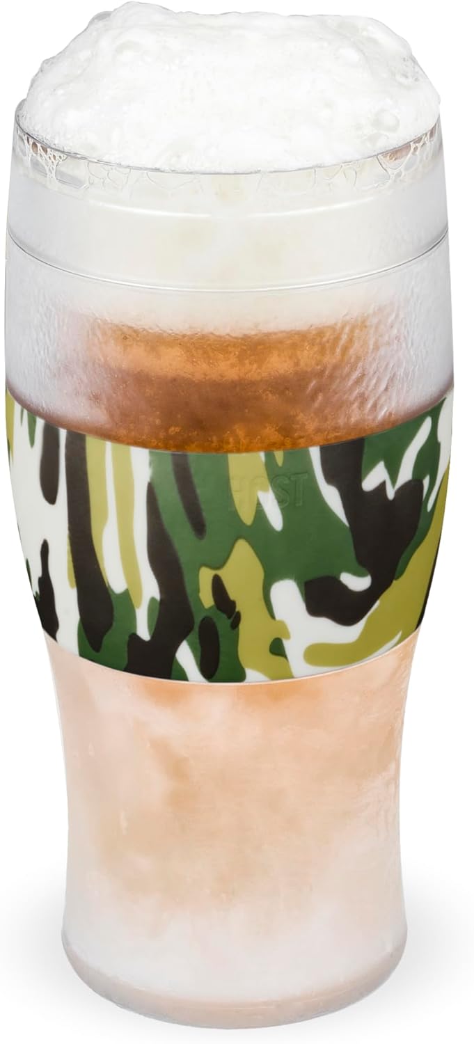 Host FREEZE Beer Glasses, Frozen Beer Mugs, Freezable Pint Glass Set, Insulated Pint Glass to Keep Your Drinks Cold, Double Walled Insulated Glasses