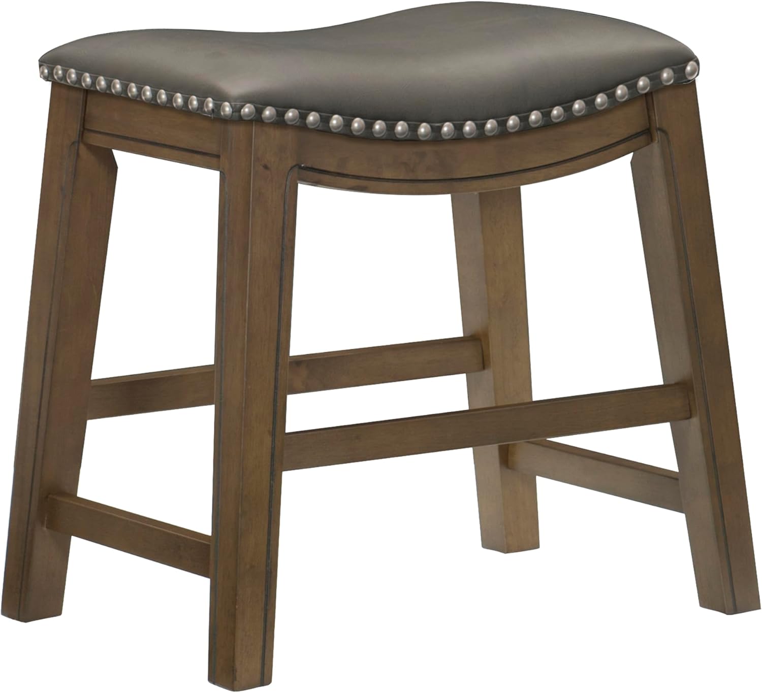Lexicon Ordway Solid Wood Counter Height Stool - Saddle Kitchen Stool Counter Height Stools for Dining, Armless Chair Seating Options, Perfect for Casual Entertaining Spaces, 25" SH, Black