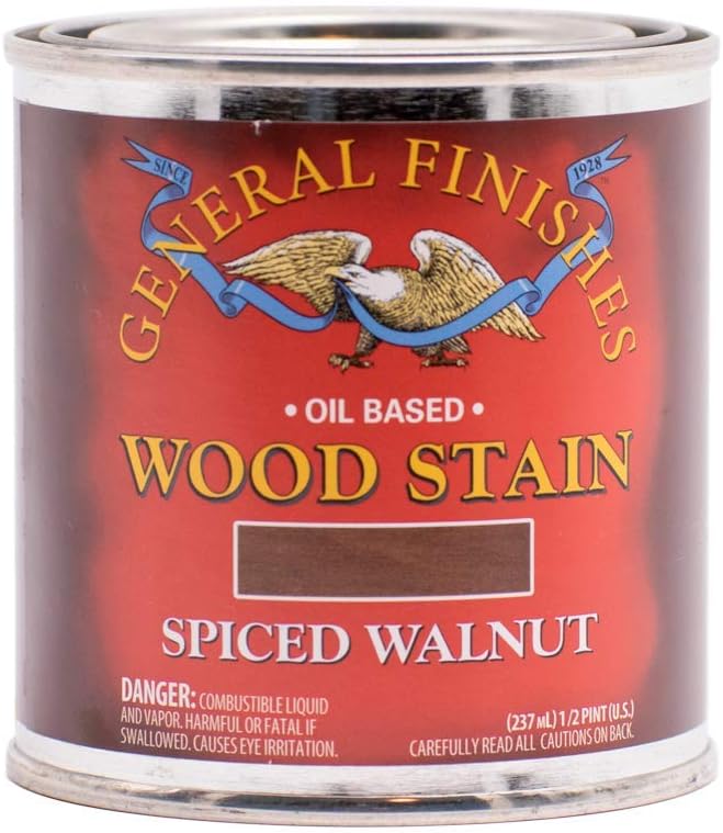 General Finishes Oil Based Penetrating Wood Stain, 1/2 Pint, American Walnut