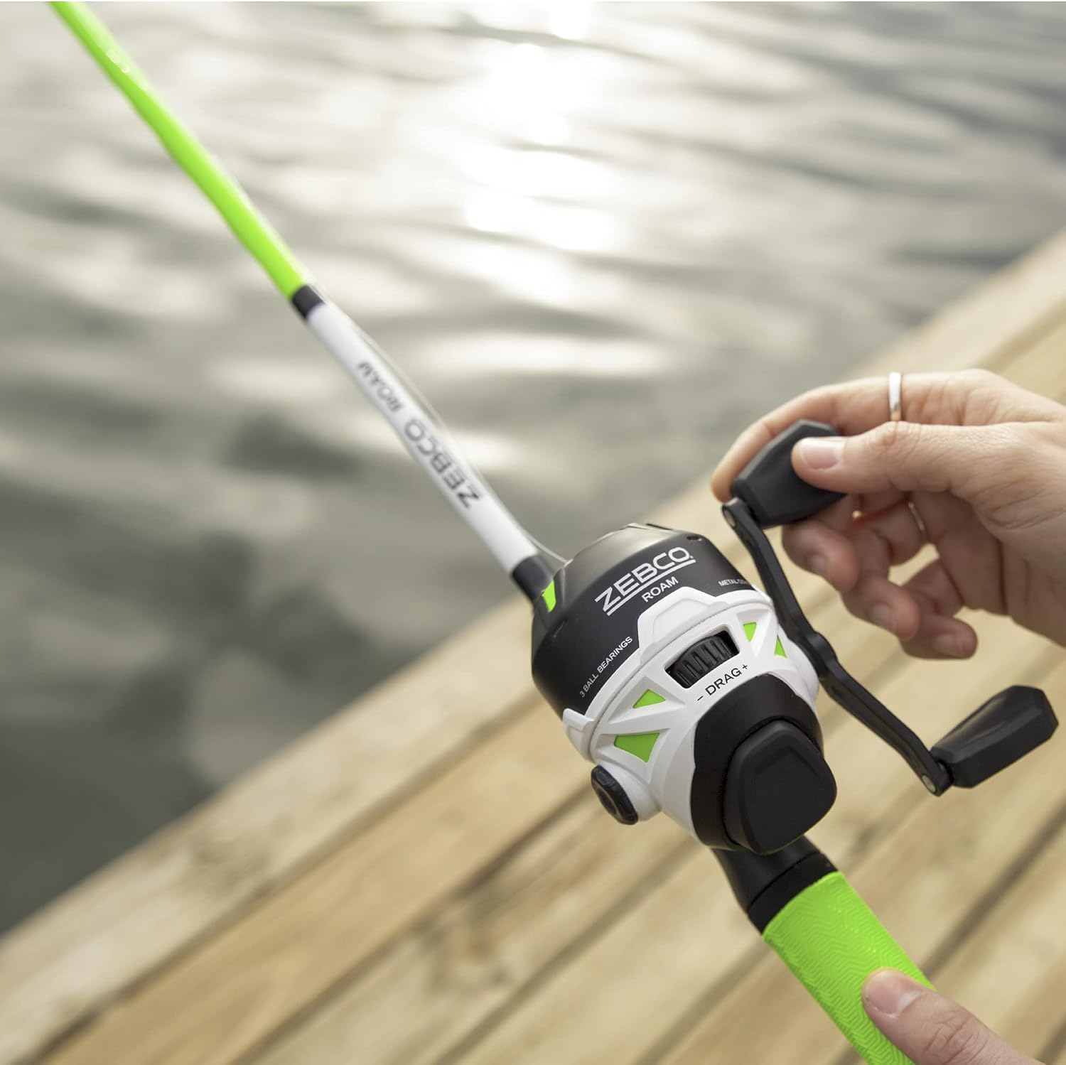 Zebco Roam Telescopic Fishing Rod and Spinning or Spincast Fishing Reel Combo, Durable 6-Foot Fiberglass Rod with ComfortGrip Handle