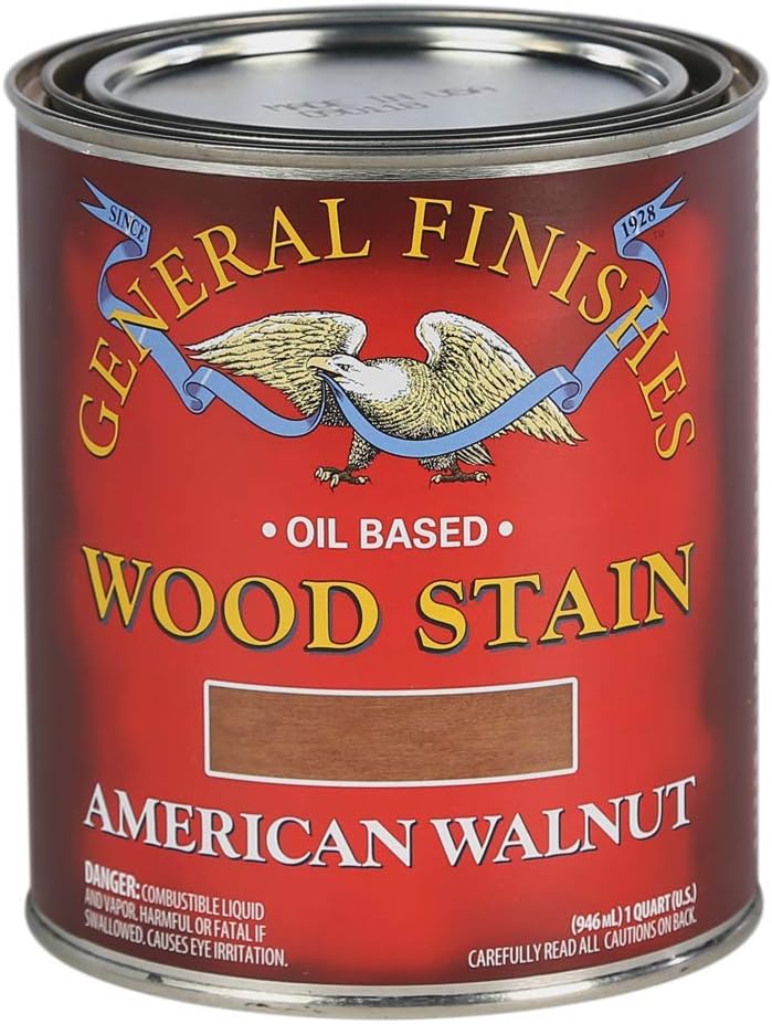 General Finishes Oil Based Penetrating Wood Stain, 1/2 Pint, American Walnut