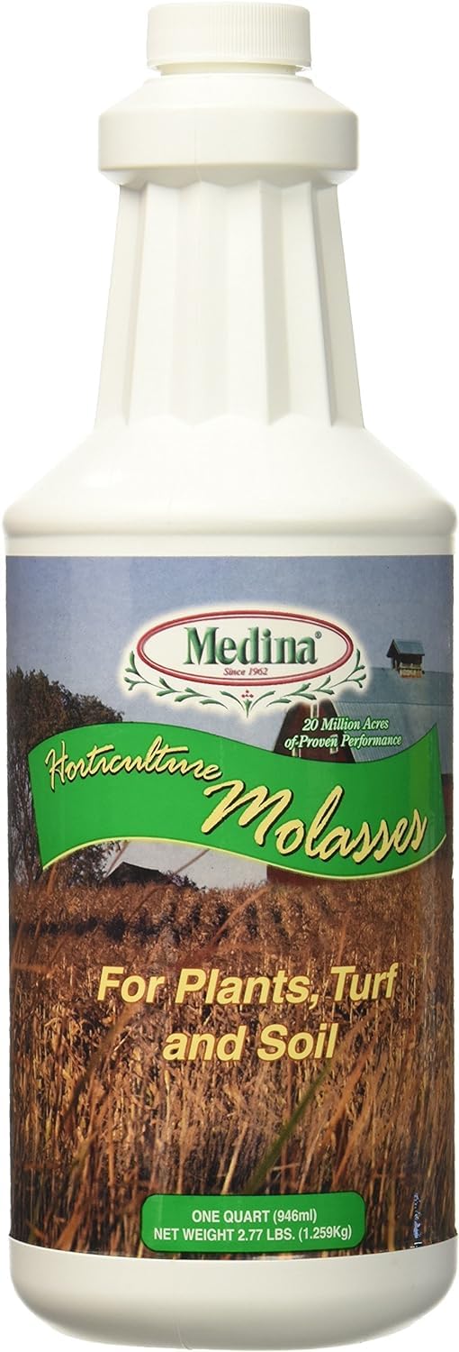 Medina Horticultural Molasses, 1 Qt - Nutrient-Rich Soil & Plant Feed | Feeds beneficial microbial life; supports organic gardening; versatile on lawns, gardens & trees