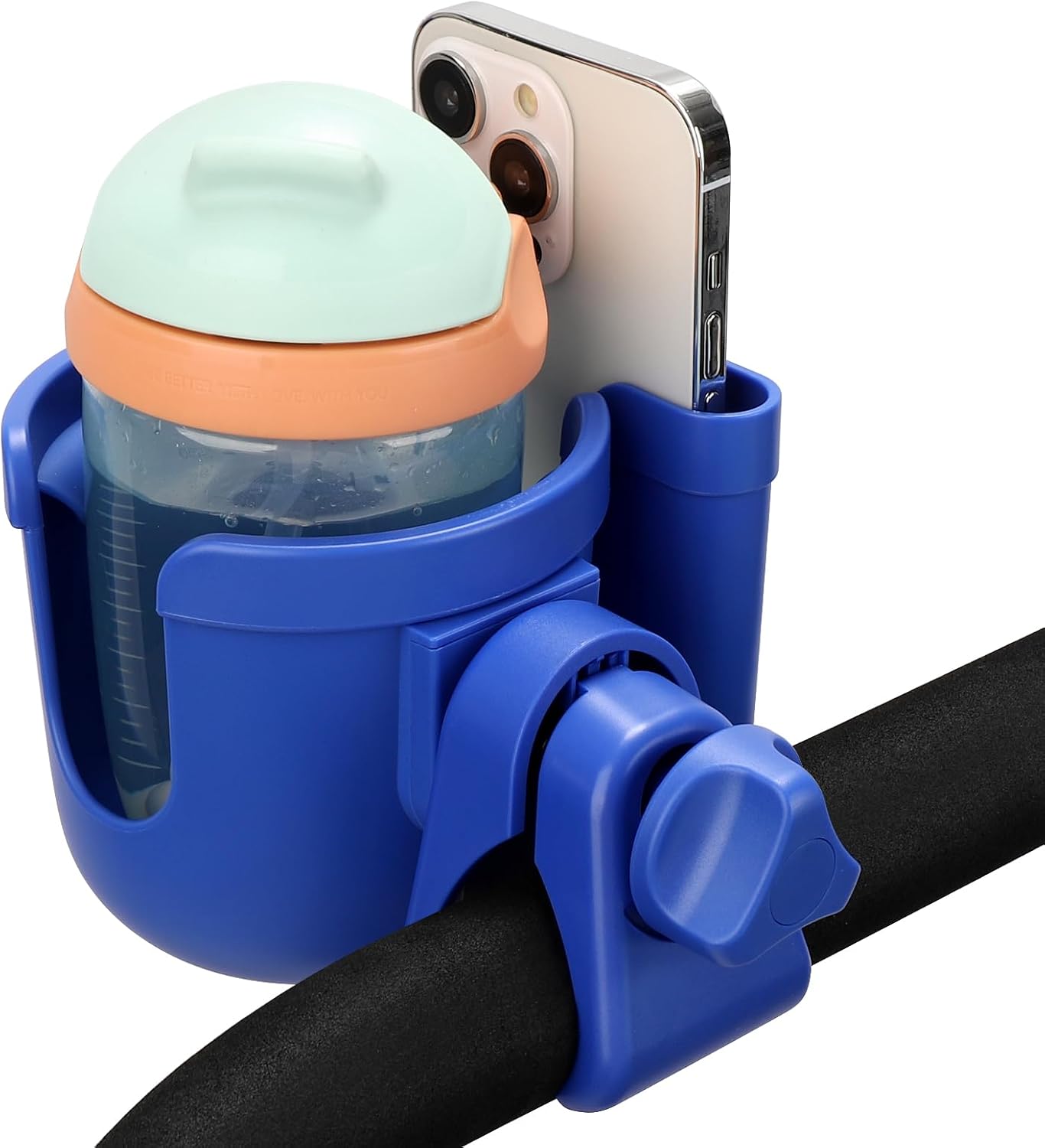 Accmor Stroller Cup Holder with Phone Holder, Bike Cup Holder, Universal Cup Holder for Uppababy Nuna Strollers, 2-in-1 Drinks Holder for Walker