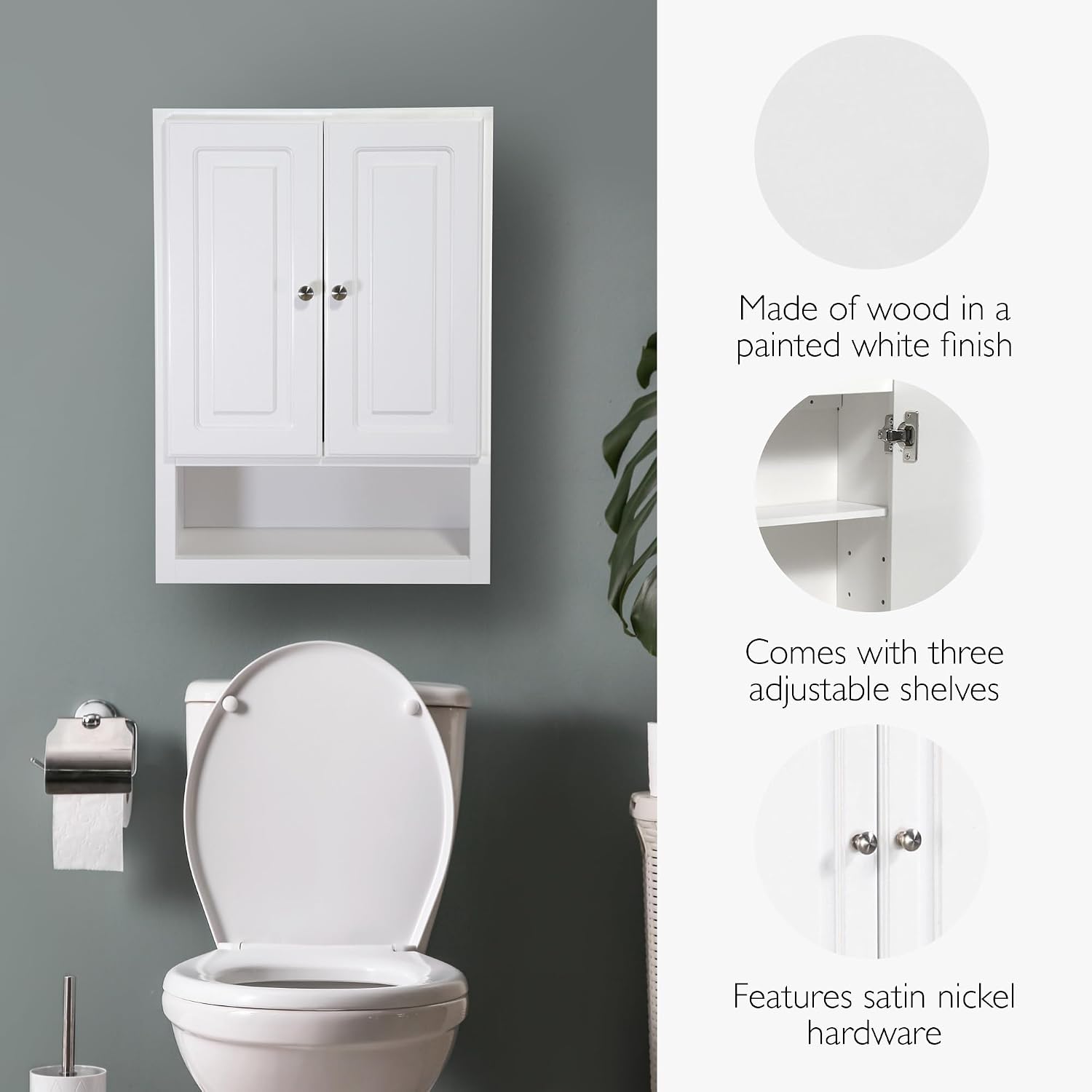 Design House Concord Bathroom Cabinet, 21", White