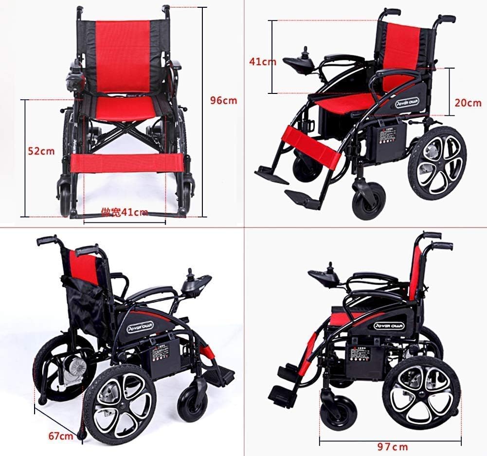 Foldable Electric Wheelchairs for Disabled, Adult Power Compact Mobility Aid Wheel Chair, Lightweight Folding Carry Motorized Wheelchair,20Ah